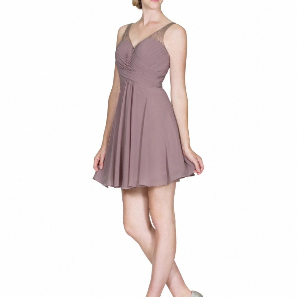 NEW MAUVE COLOR SHORT MINI SUMMER A-Line Cocktail Short Dress CD214